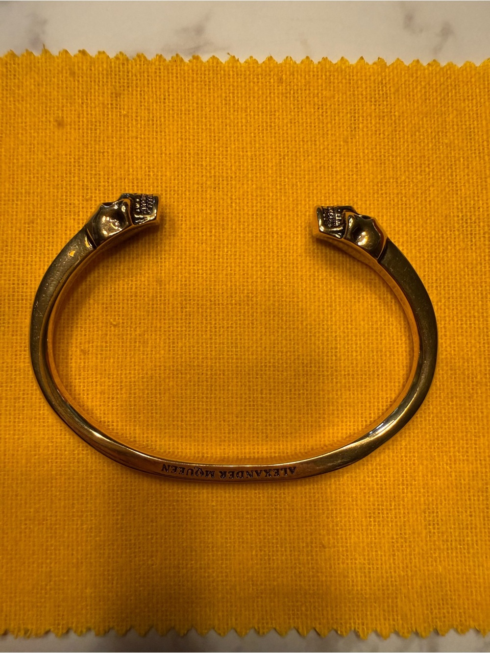 Alexander McQueen Gold Skull Cuff Bracelet
